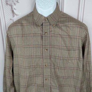 Jos A Bank Oxford Shirt Plaid Tailored Fit